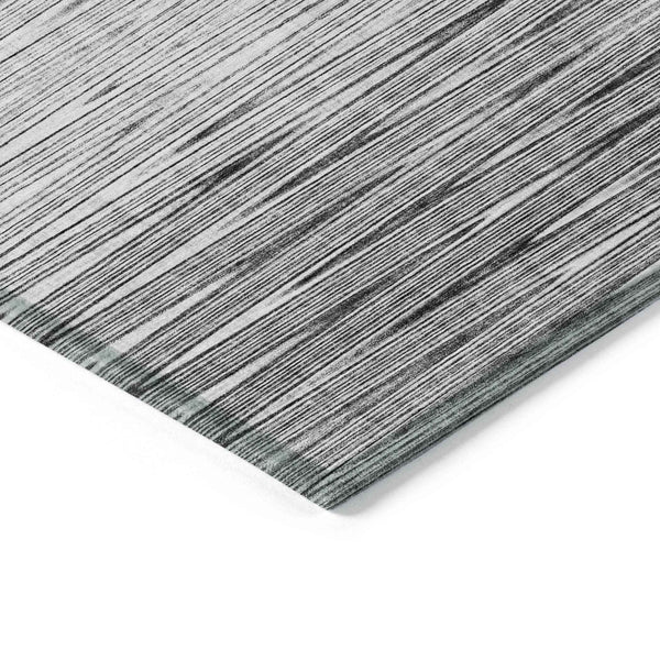 5' X 8' Gray And Charcoal Abstract Washable Indoor Outdoor Area Rug