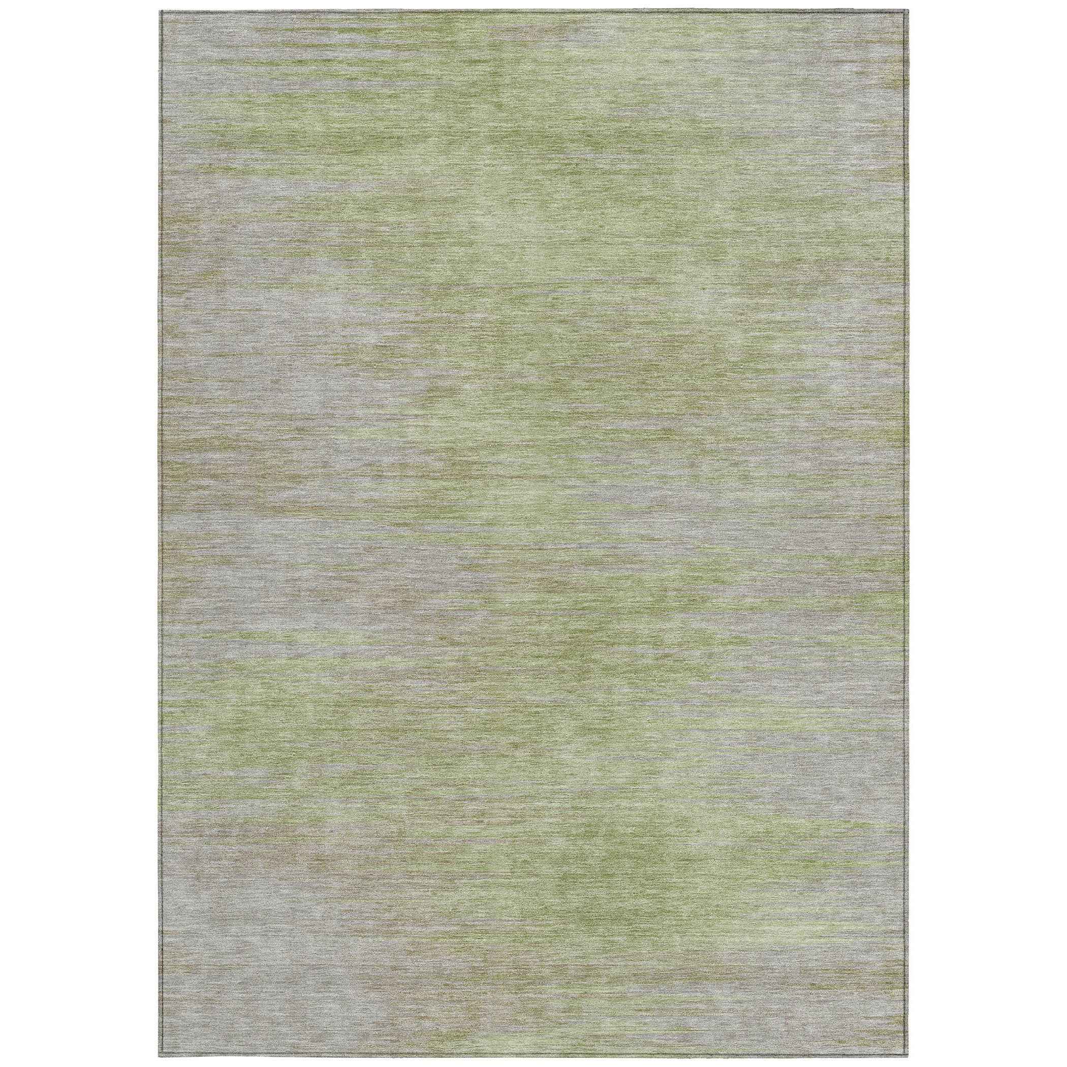 9' X 12' Sage And Artichoke Green Abstract Washable Indoor Outdoor Area Rug