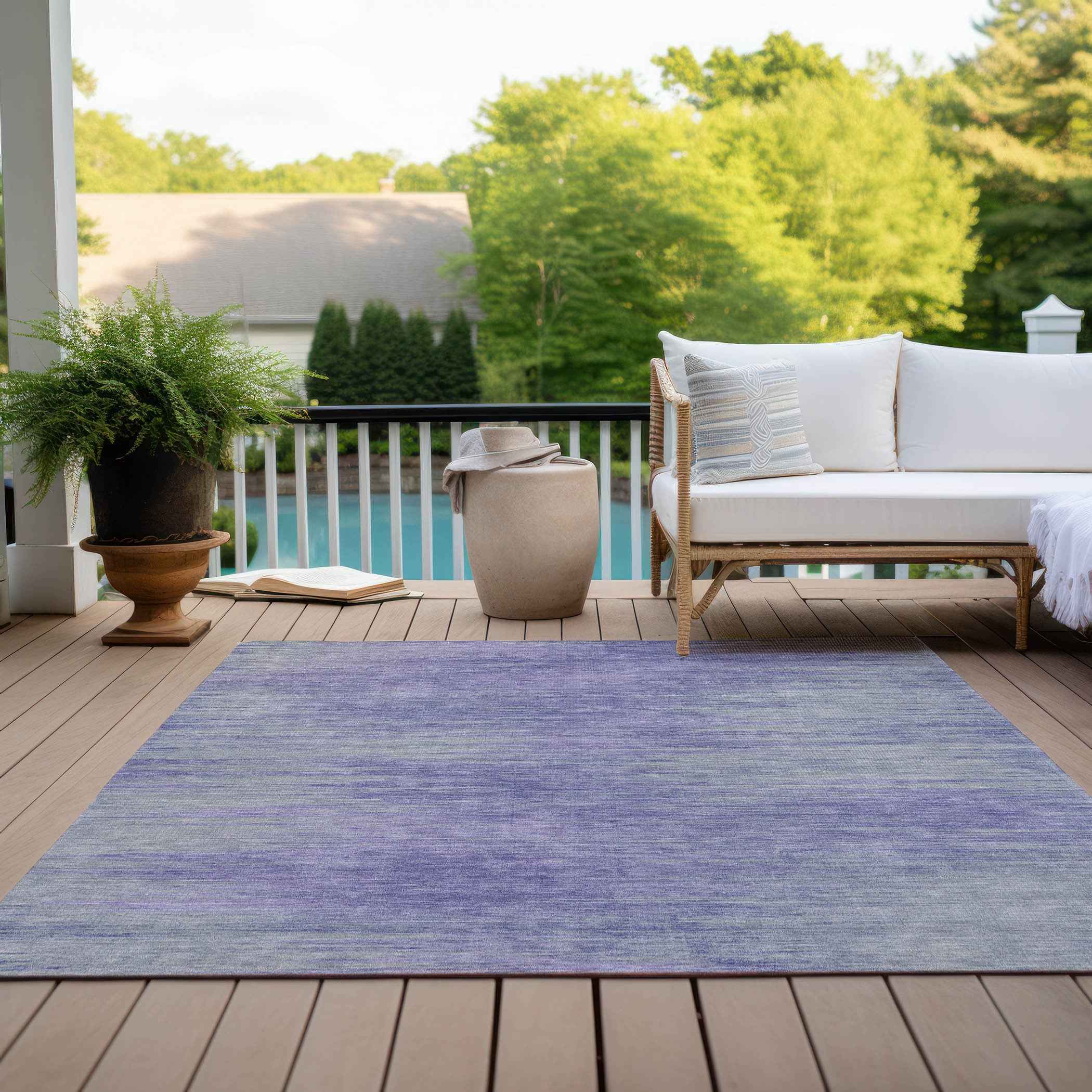 3' X 5' Plum And Purple Abstract Washable Indoor Outdoor Area Rug