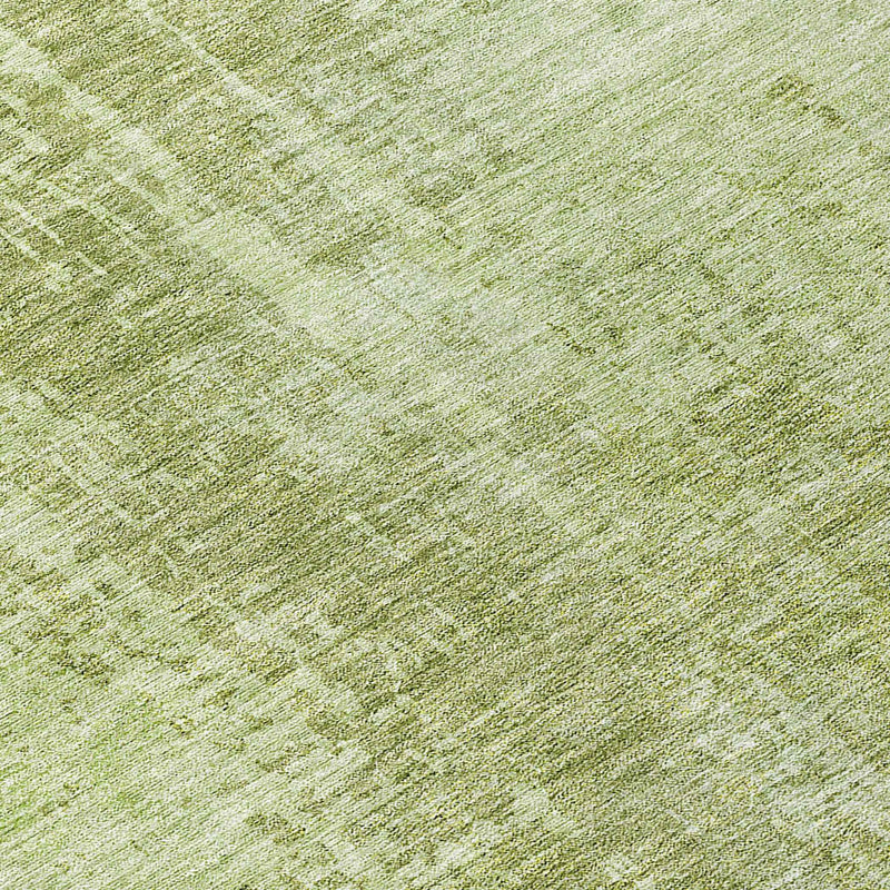 8' Sage And Green Round Abstract Washable Indoor Outdoor Area Rug