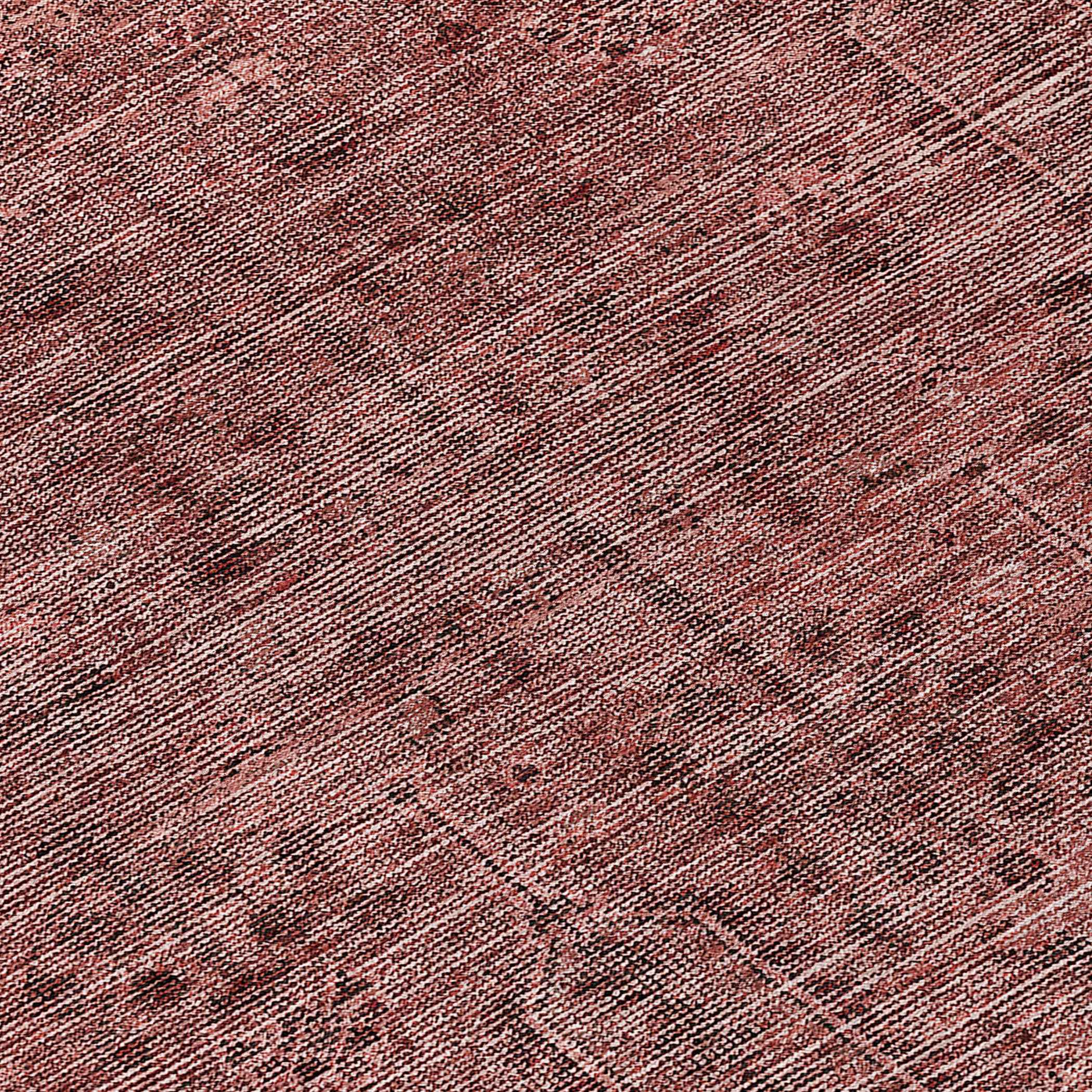 8' Orange And Copper Round Southwestern Washable Indoor Outdoor Area Rug