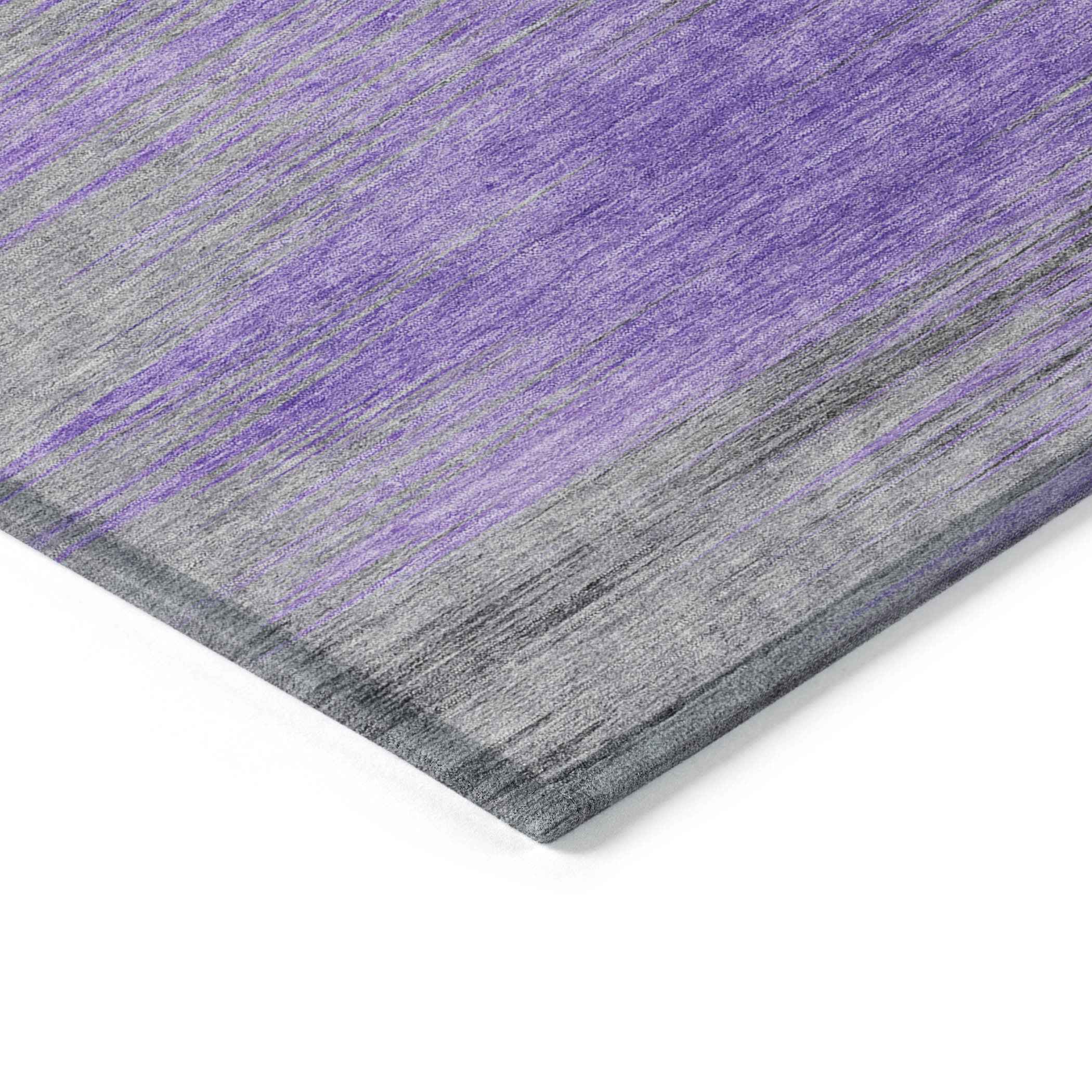 10' X 14' Purple Gray And Charcoal Abstract Washable Indoor Outdoor Area Rug