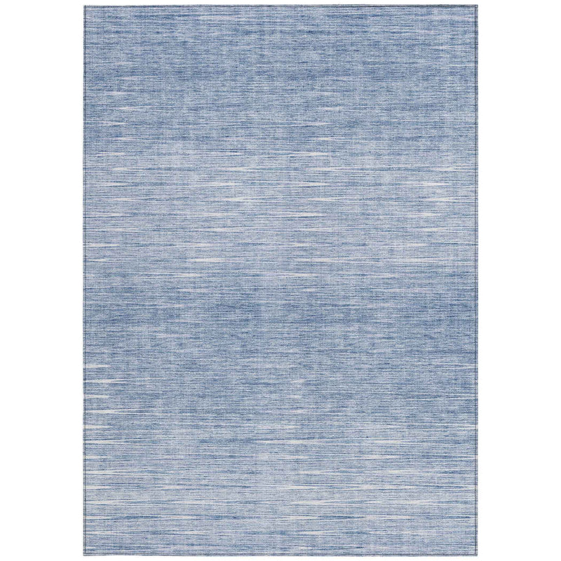 10' X 14' Denim Blue And Blue Abstract Washable Indoor Outdoor Area Rug