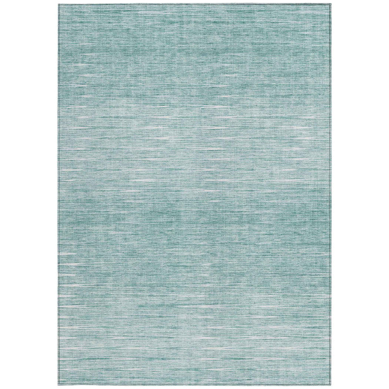 8' X 10' Aqua And Ivory Abstract Washable Indoor Outdoor Area Rug