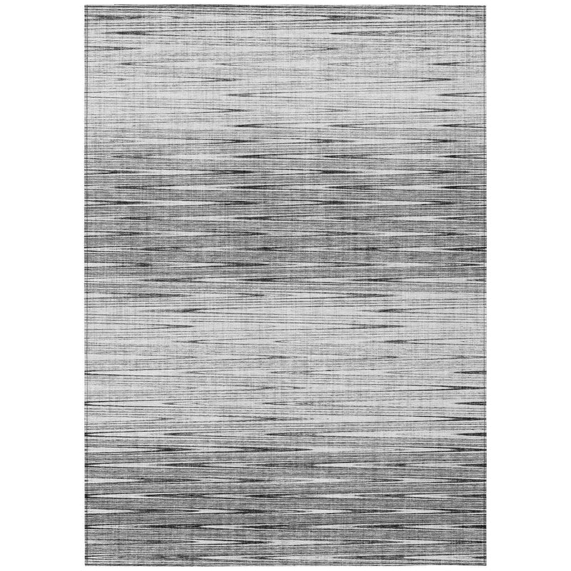10' X 14' Gray And Charcoal Abstract Washable Indoor Outdoor Area Rug