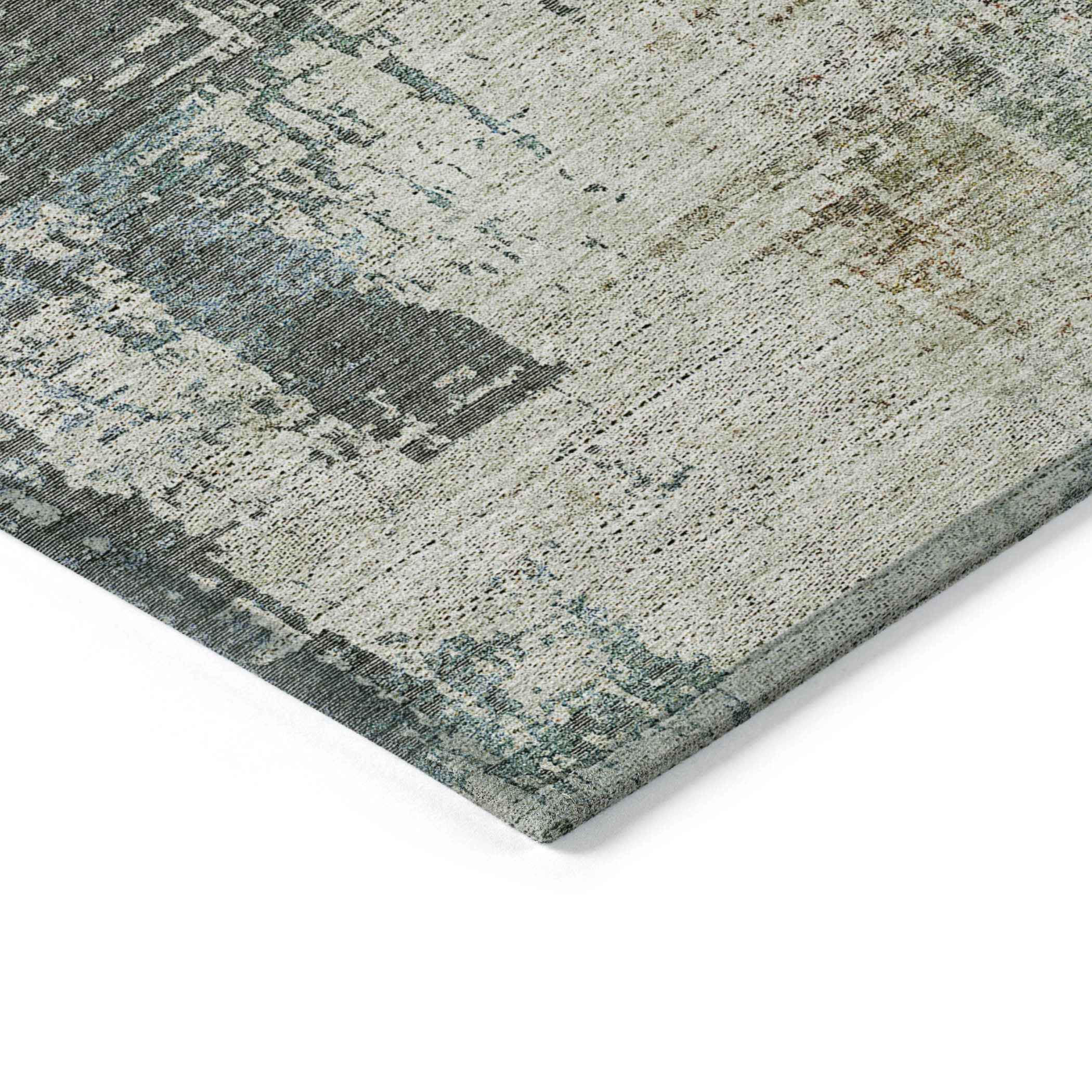 5' X 8' Sage Beige And Brown Abstract Washable Indoor Outdoor Area Rug