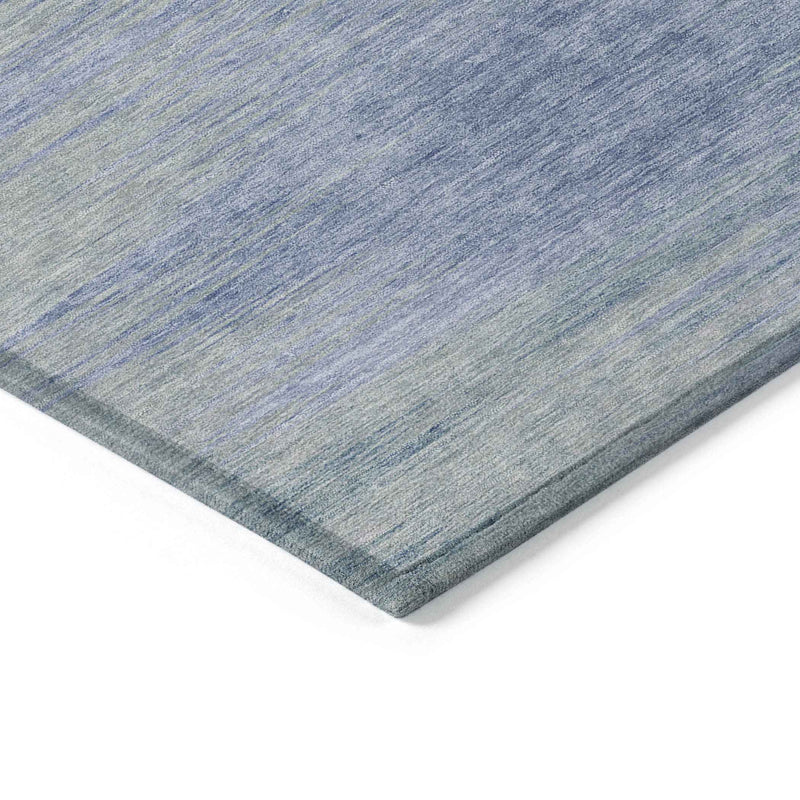 10' X 14' Denim Blue And Sky Blue Abstract Washable Indoor Outdoor Area Rug