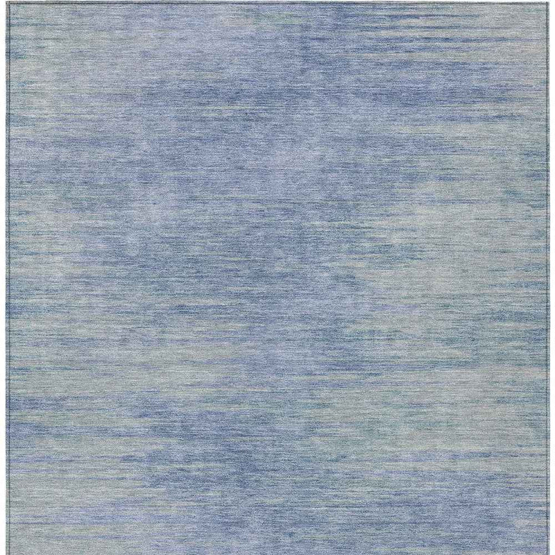 10' X 14' Denim Blue And Sky Blue Abstract Washable Indoor Outdoor Area Rug