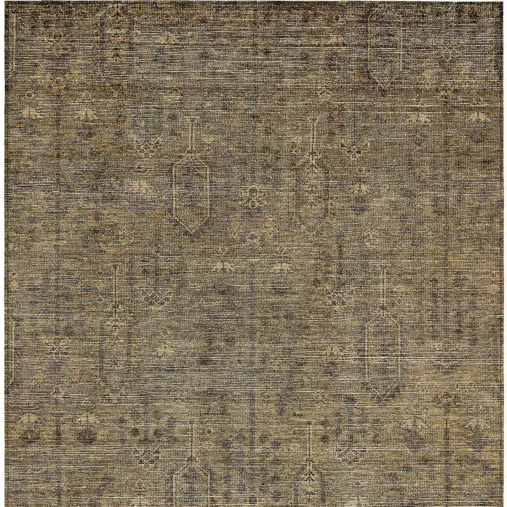 8' X 10' Brown And Beige Southwestern Washable Indoor Outdoor Area Rug