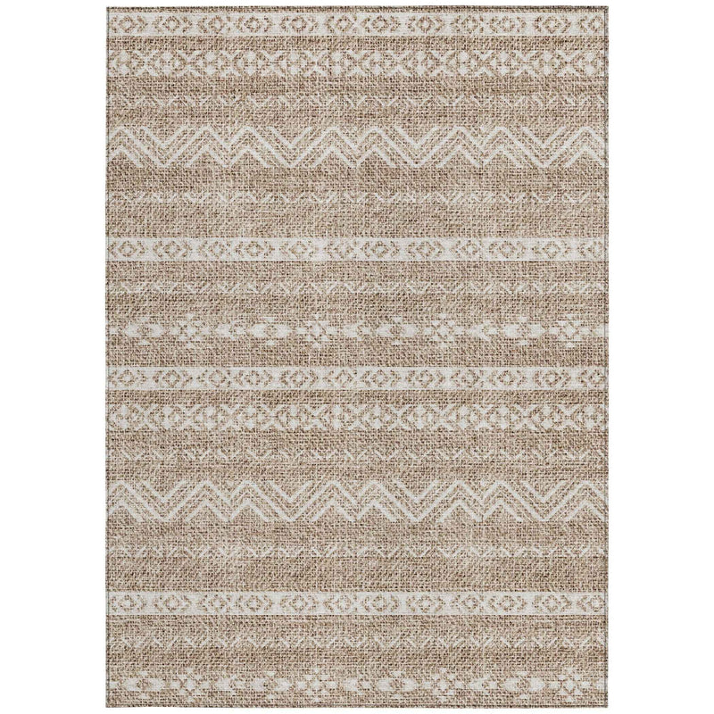 3' X 5' Brown And Beige Southwestern Washable Indoor Outdoor Area Rug