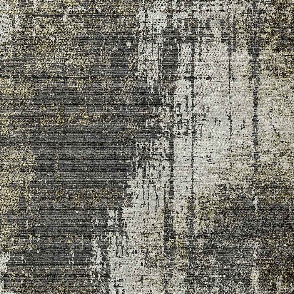 8' X 10' Taupe Beige And Olive Green Abstract Washable Indoor Outdoor Area Rug