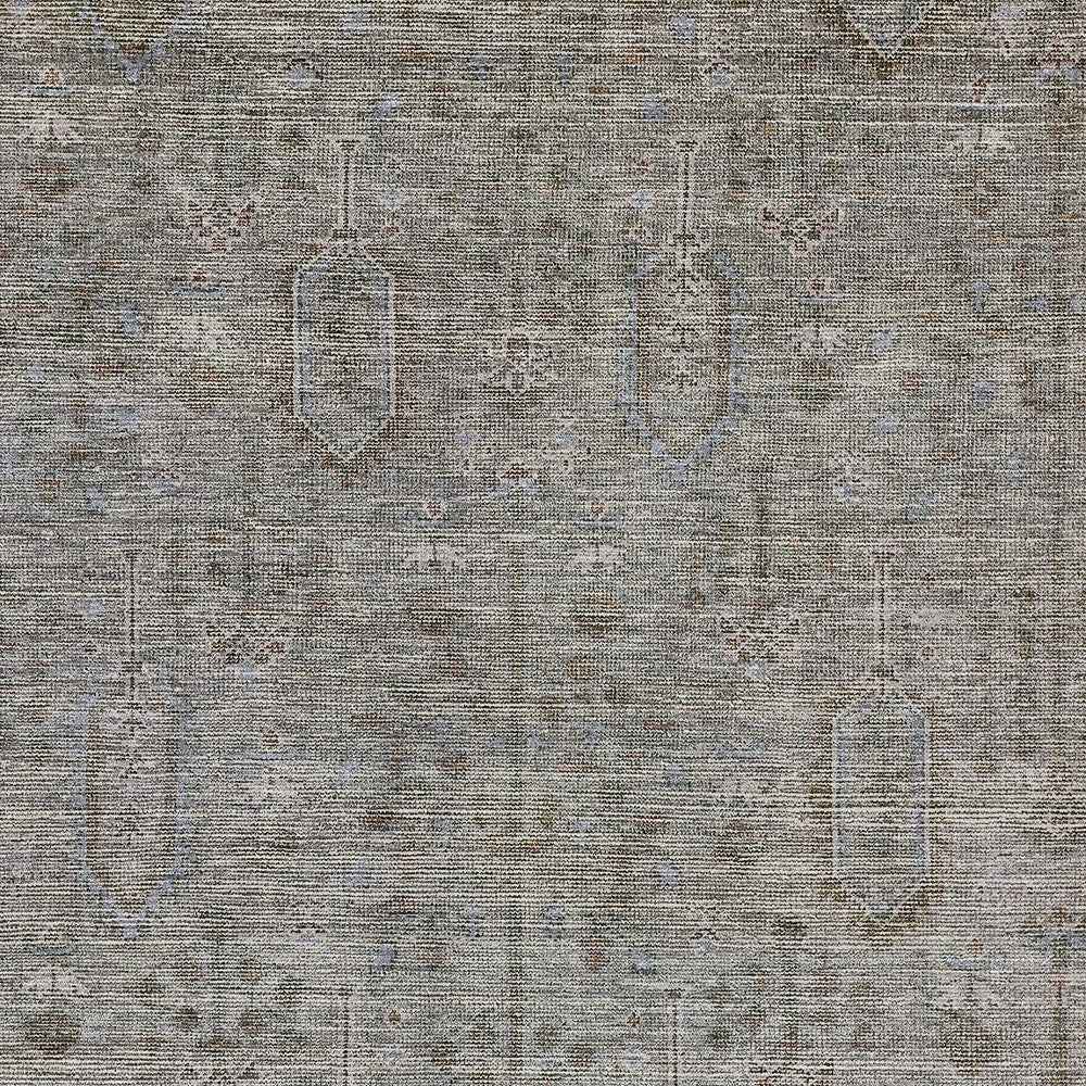 10' X 14' Gray And Silver Southwestern Washable Indoor Outdoor Area Rug