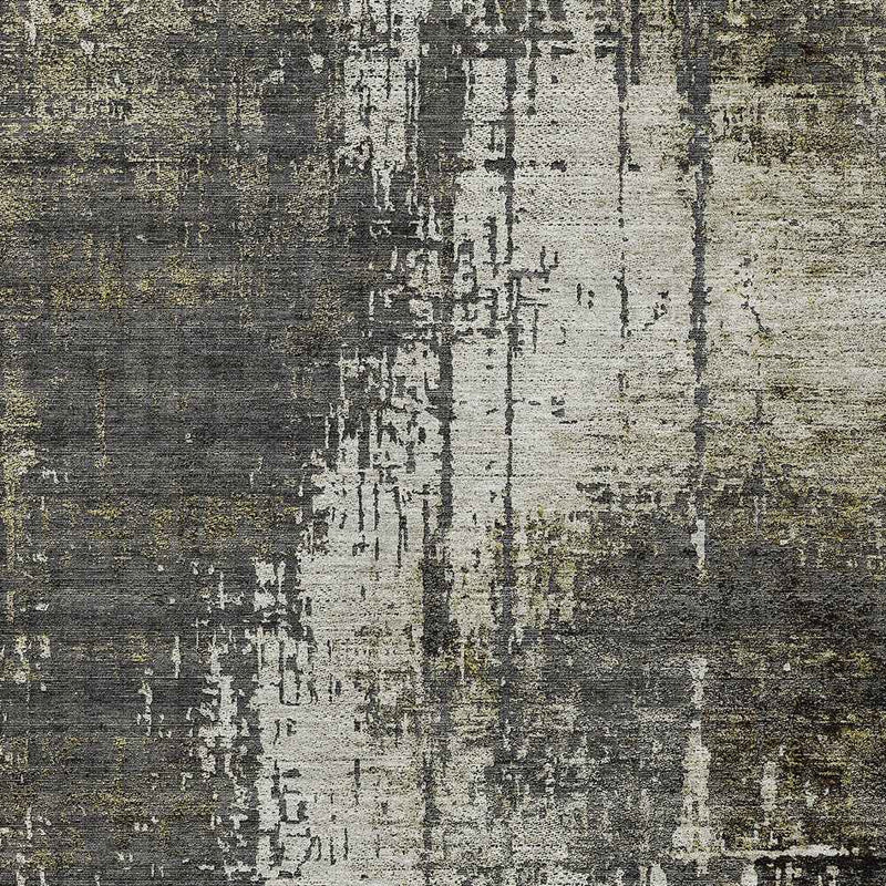 3' X 5' Taupe Beige And Olive Green Abstract Washable Indoor Outdoor Area Rug
