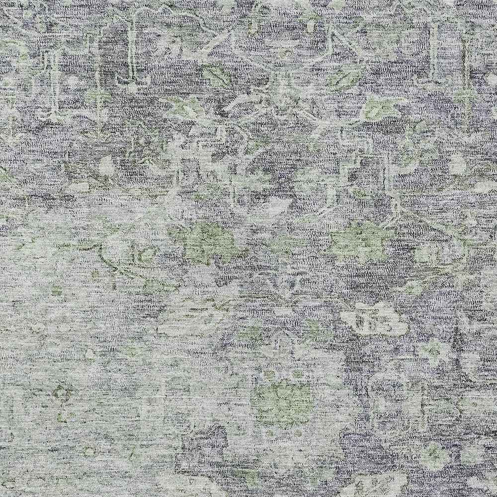 3' X 5' Plum Purple And Olive Green Oriental Washable Indoor Outdoor Area Rug