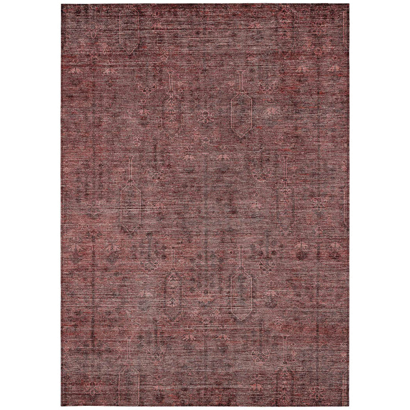 5' X 8' Orange And Copper Southwestern Washable Indoor Outdoor Area Rug