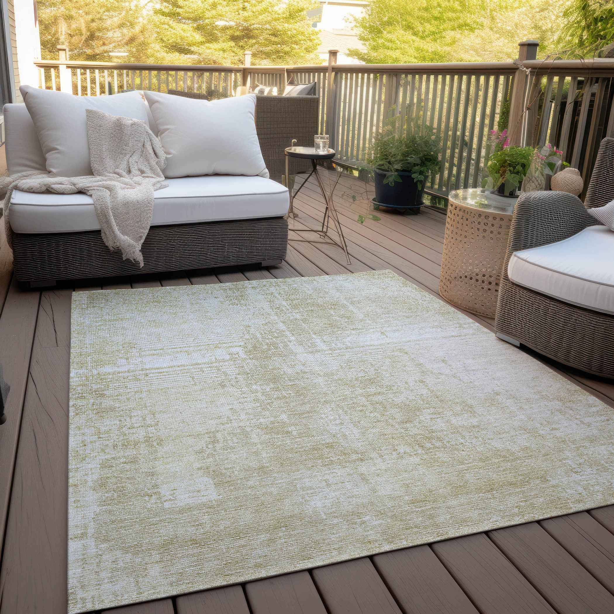 8' X 10' Beige And Taupe Abstract Washable Indoor Outdoor Area Rug