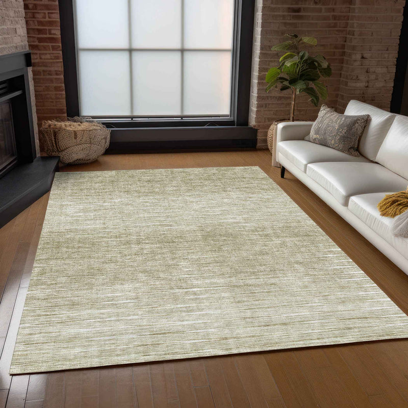 3' X 5' Khaki And Beige Abstract Washable Indoor Outdoor Area Rug