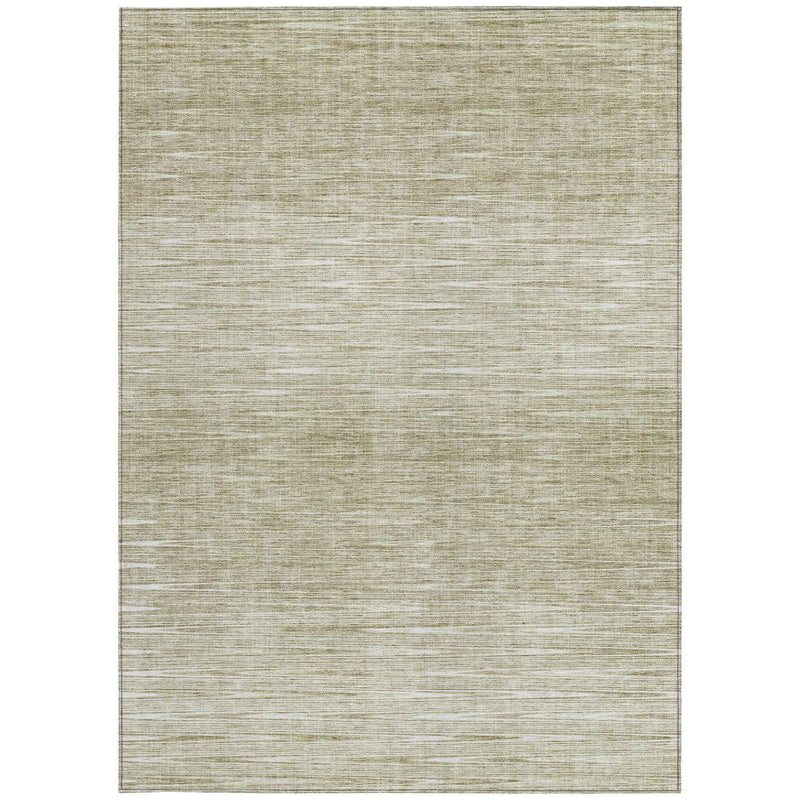 3' X 5' Khaki And Beige Abstract Washable Indoor Outdoor Area Rug