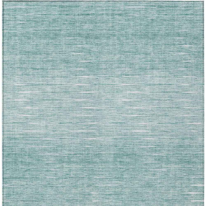 3' X 5' Aqua And Ivory Abstract Washable Indoor Outdoor Area Rug