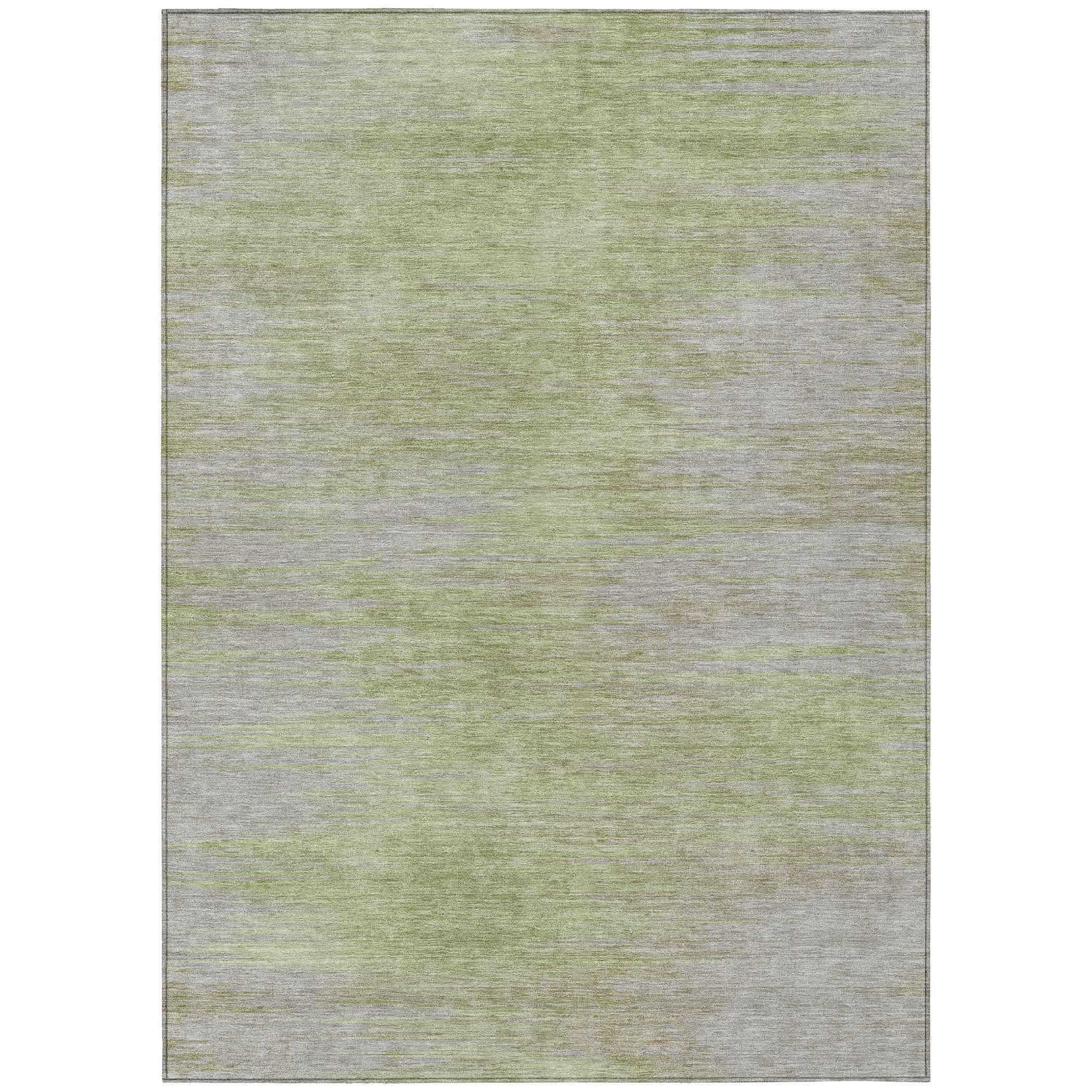 8' X 10' Sage And Artichoke Green Abstract Washable Indoor Outdoor Area Rug
