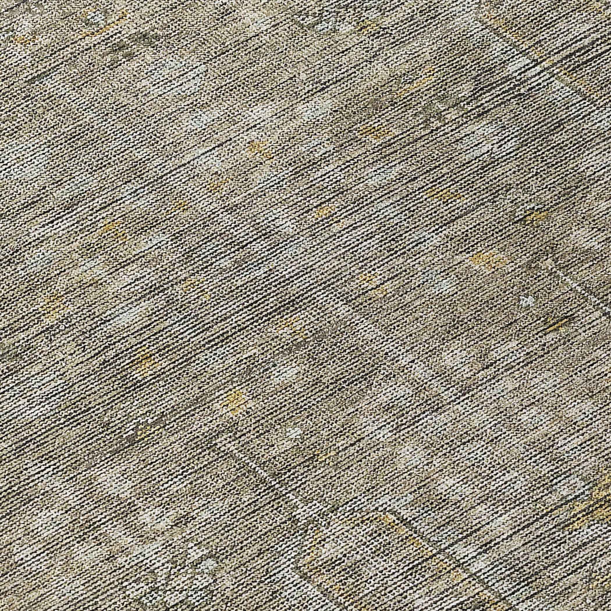 8' Taupe Gray And Beige Round Southwestern Washable Indoor Outdoor Area Rug