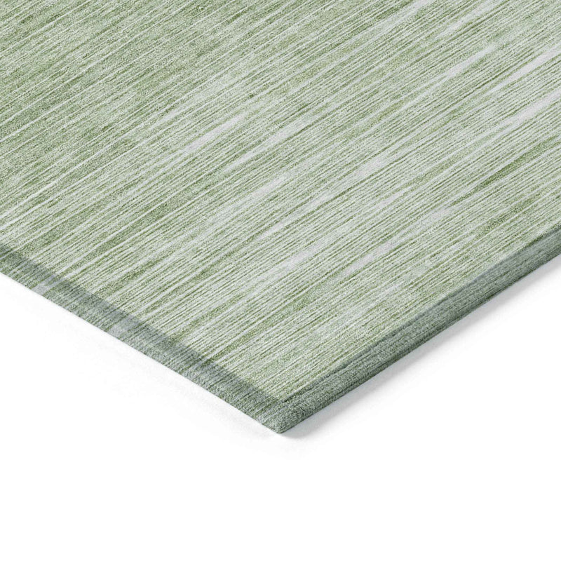 5' X 8' Artichoke Green And Green Abstract Washable Indoor Outdoor Area Rug