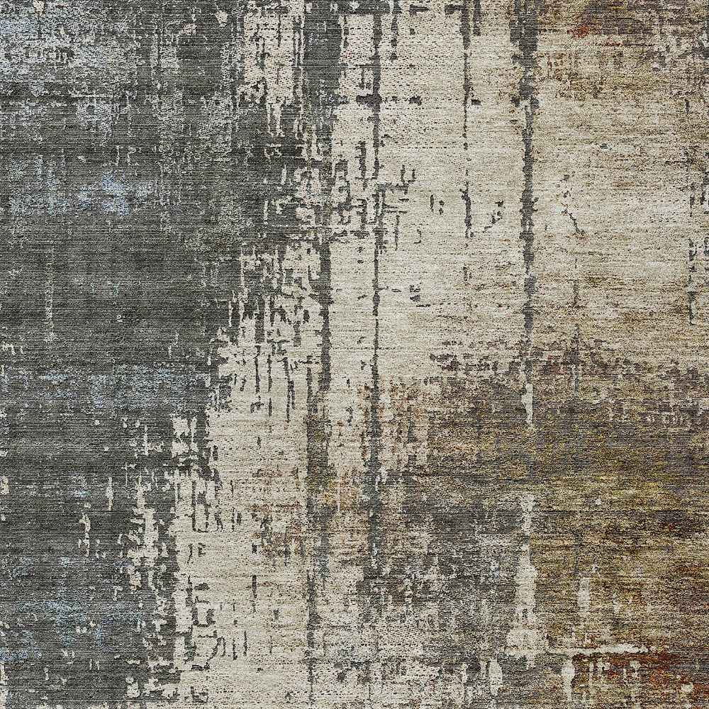 8' X 10' Beige Brown And Gray Abstract Washable Indoor Outdoor Area Rug