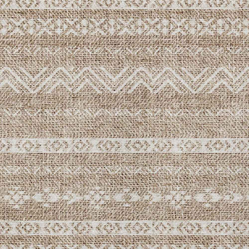 10' X 14' Brown And Beige Southwestern Washable Indoor Outdoor Area Rug