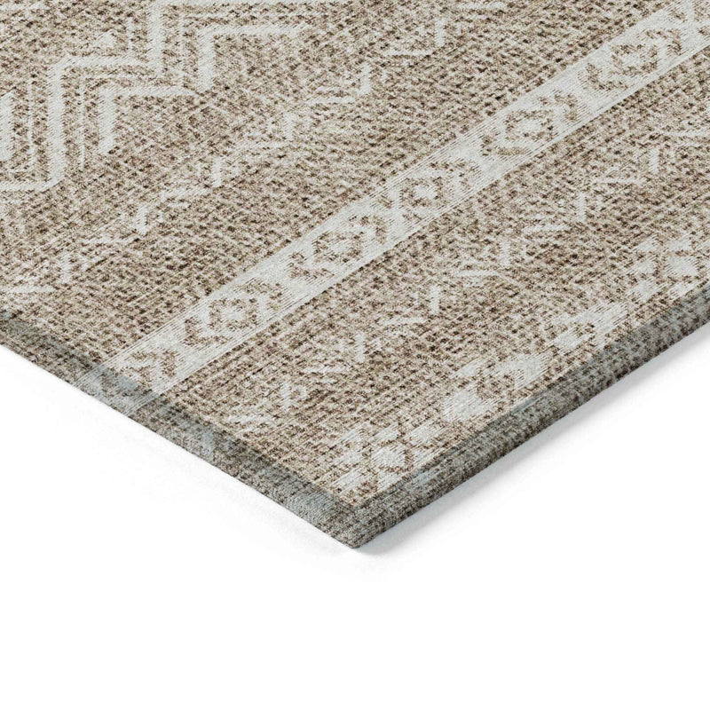 10' X 14' Brown And Beige Southwestern Washable Indoor Outdoor Area Rug