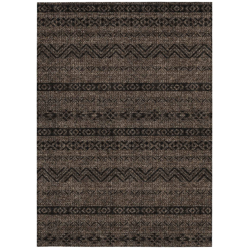 10' X 14' Chocolate And Brown Southwestern Washable Indoor Outdoor Area Rug