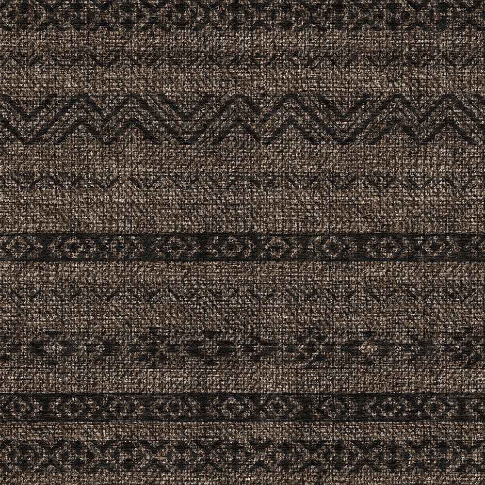 10' X 14' Chocolate And Brown Southwestern Washable Indoor Outdoor Area Rug