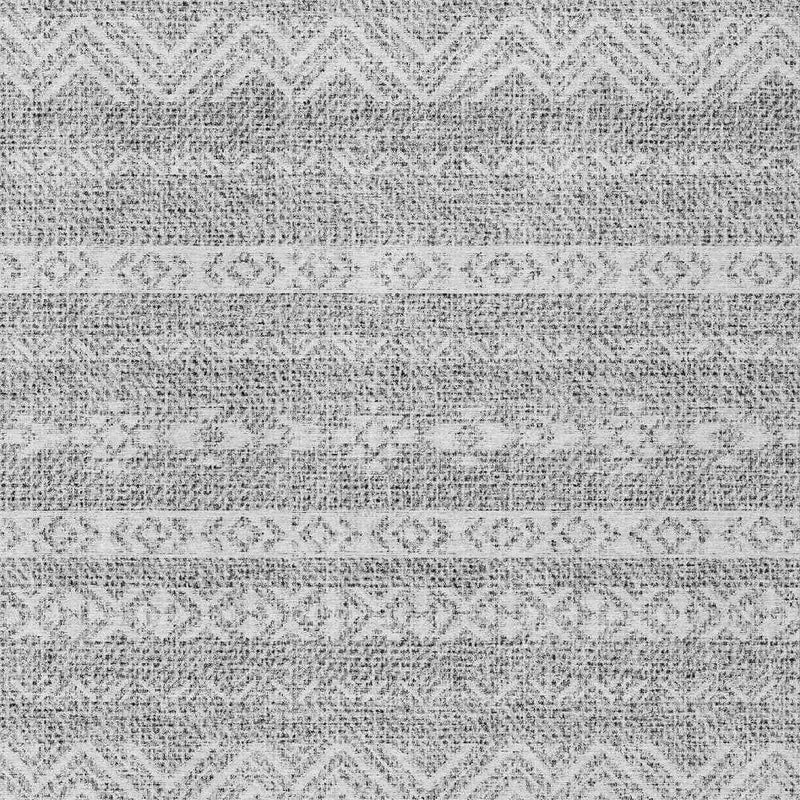 8' X 10' Gray And Silver Southwestern Washable Indoor Outdoor Area Rug