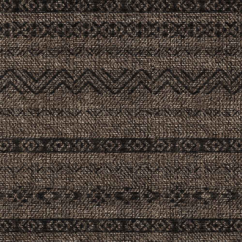 3' X 5' Chocolate And Brown Southwestern Washable Indoor Outdoor Area Rug