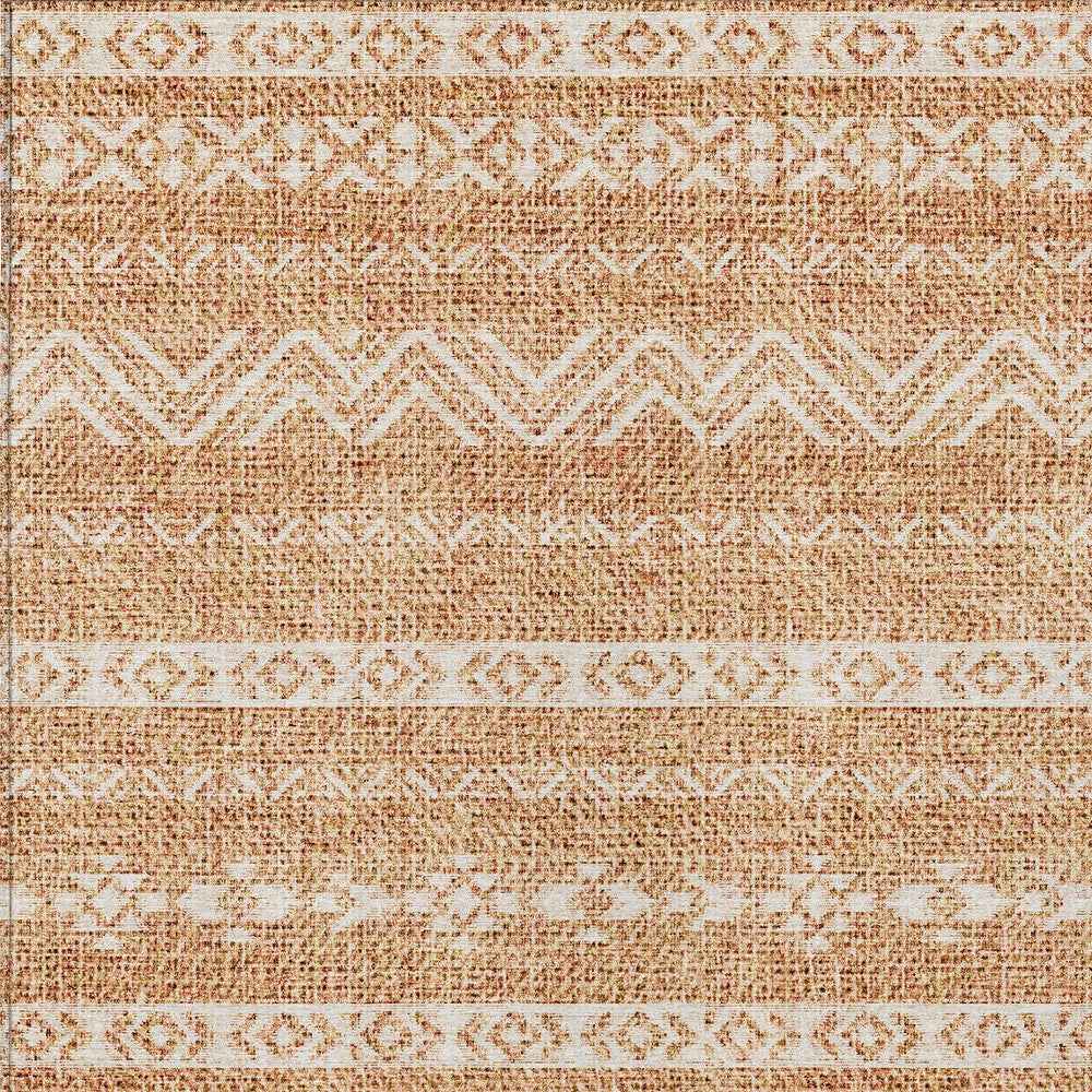 3' X 5' Terra Cotta And Beige Southwestern Washable Indoor Outdoor Area Rug