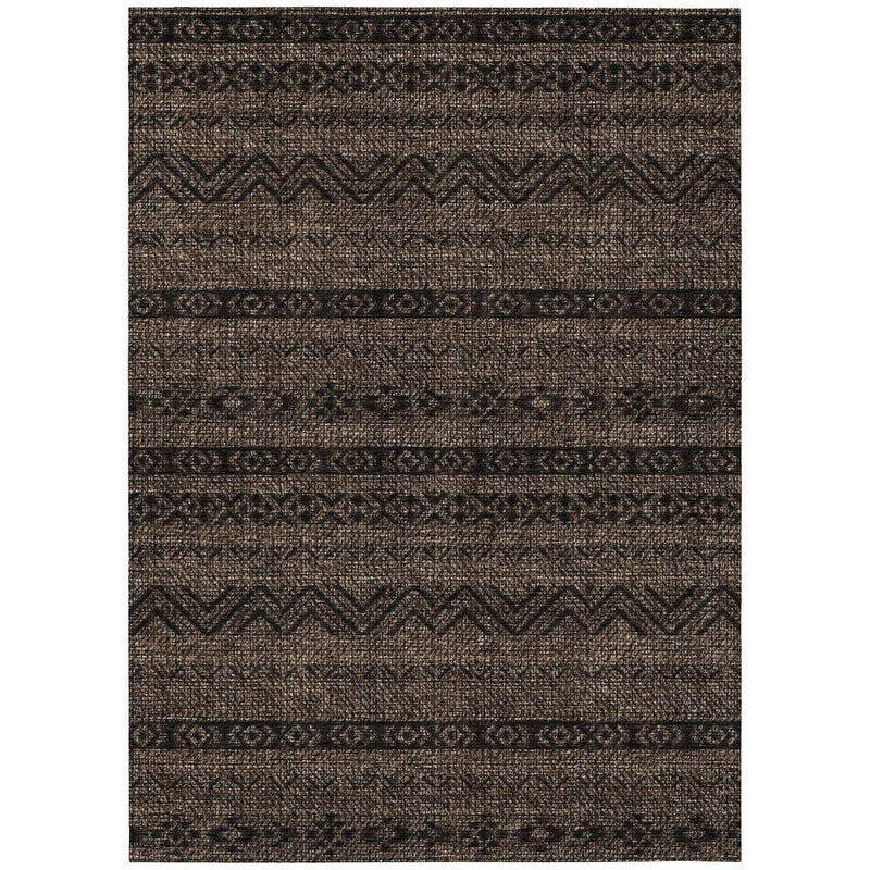 5' X 8' Chocolate And Brown Southwestern Washable Indoor Outdoor Area Rug