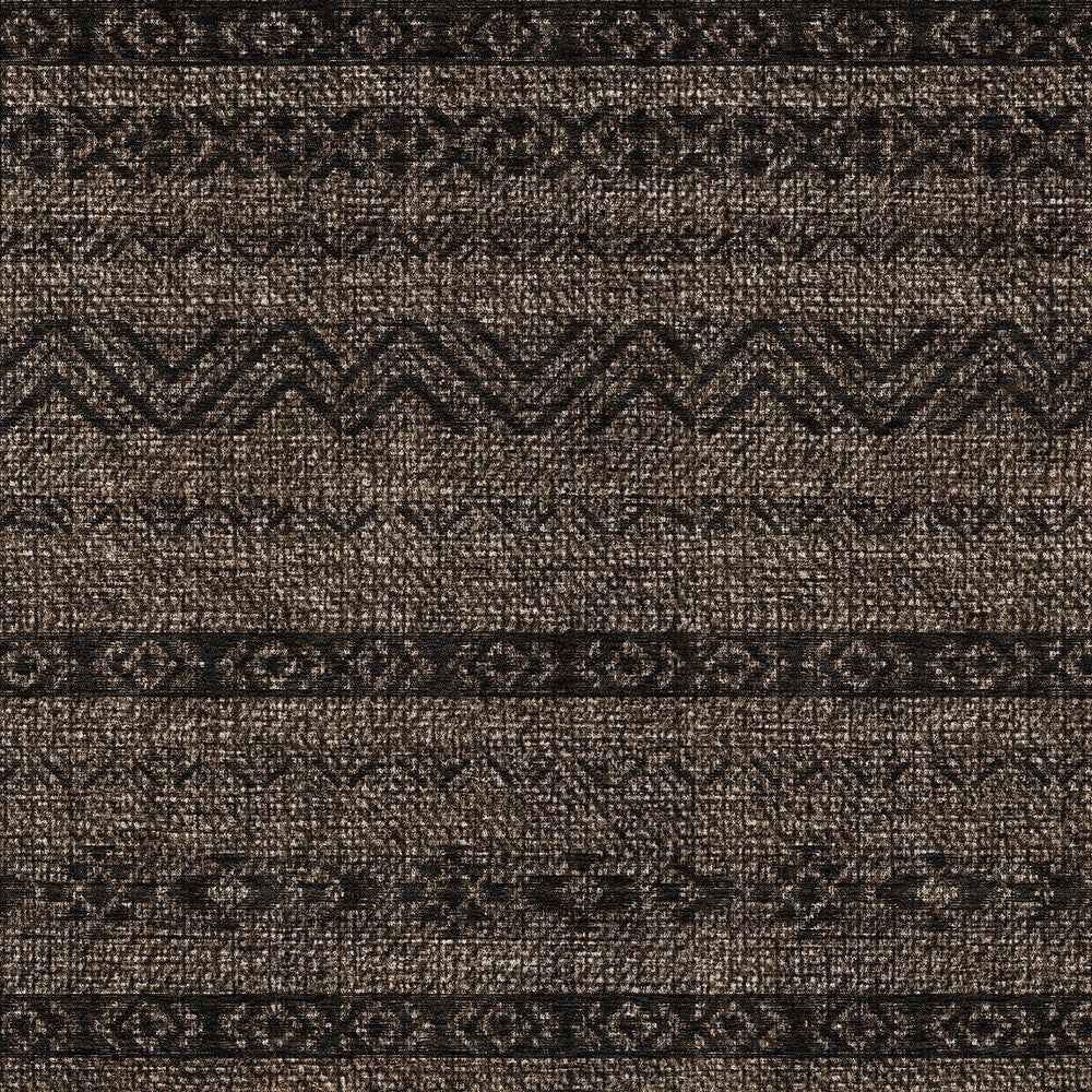 5' X 8' Chocolate And Brown Southwestern Washable Indoor Outdoor Area Rug