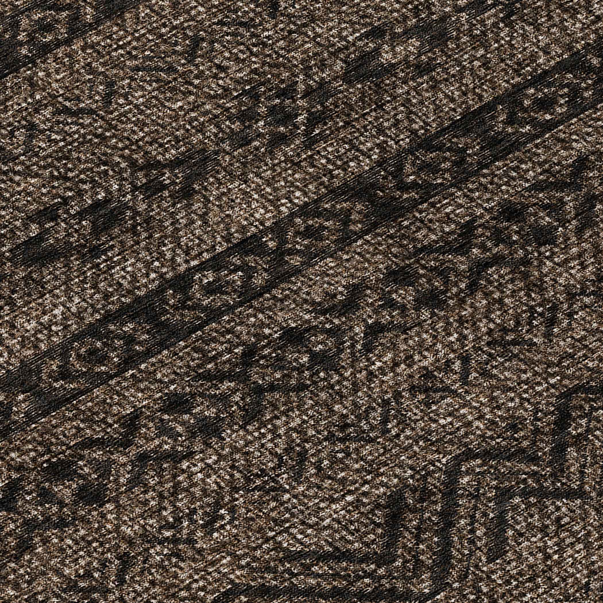 8' Chocolate And Brown Round Southwestern Washable Indoor Outdoor Area Rug