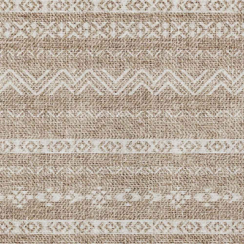 9' X 12' Brown And Beige Southwestern Washable Indoor Outdoor Area Rug