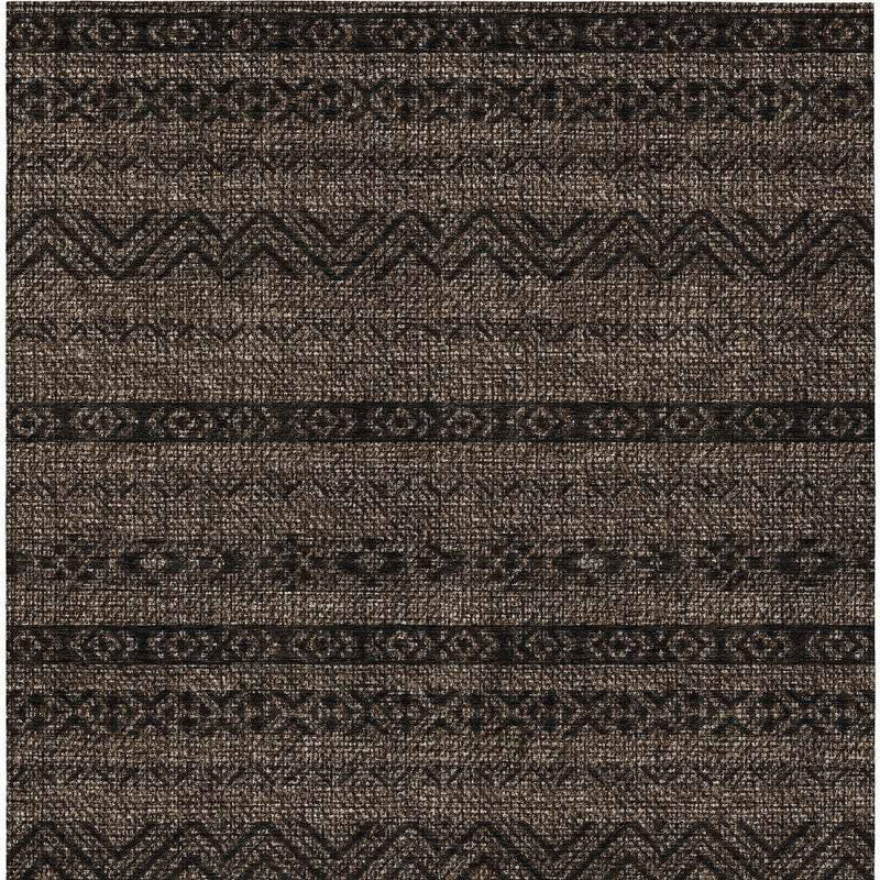 9' X 12' Chocolate And Brown Southwestern Washable Indoor Outdoor Area Rug
