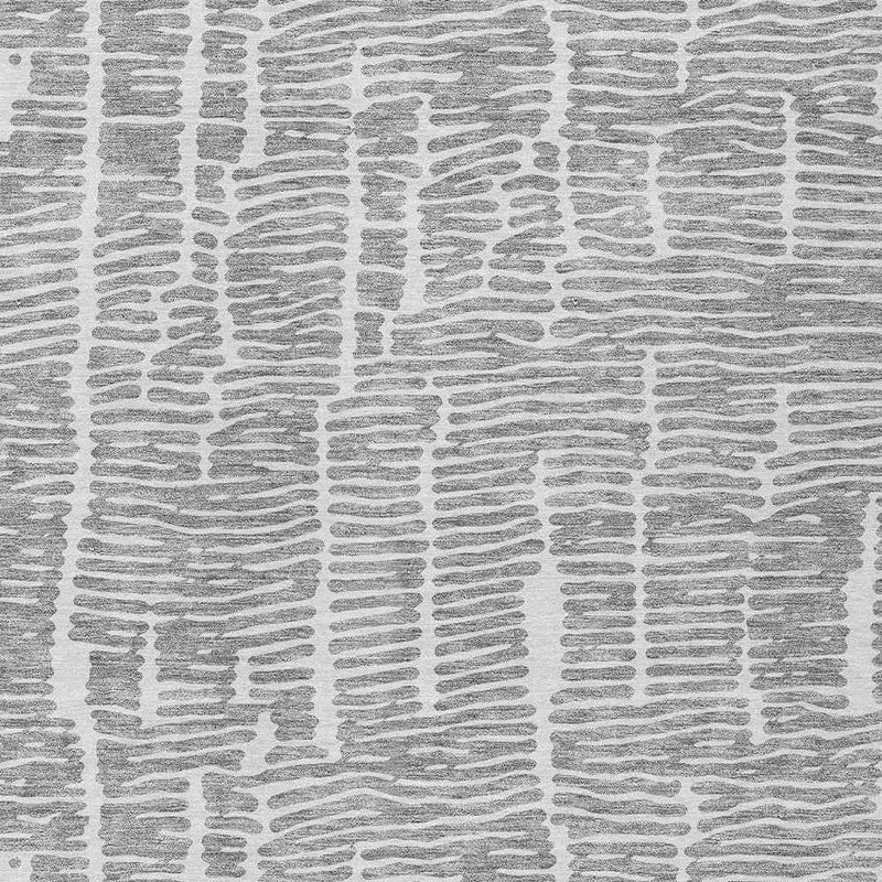 9' X 12' Gray And Ivory Abstract Washable Indoor Outdoor Area Rug