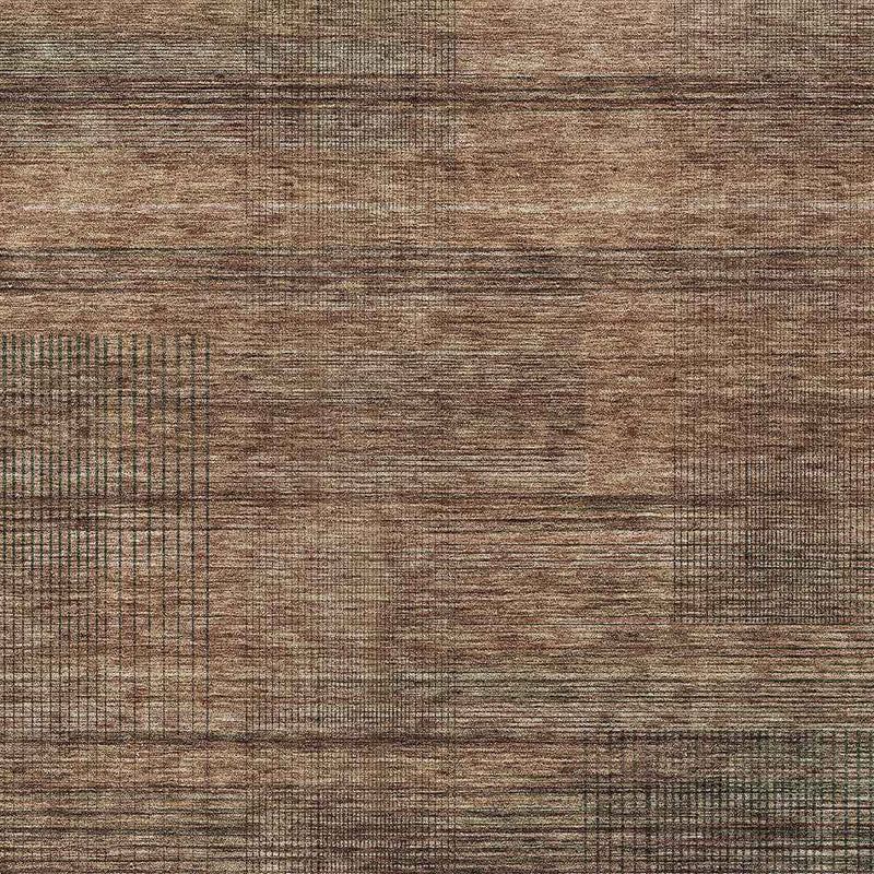 8' X 10' Orange Copper And Brown Striped Washable Indoor Outdoor Area Rug