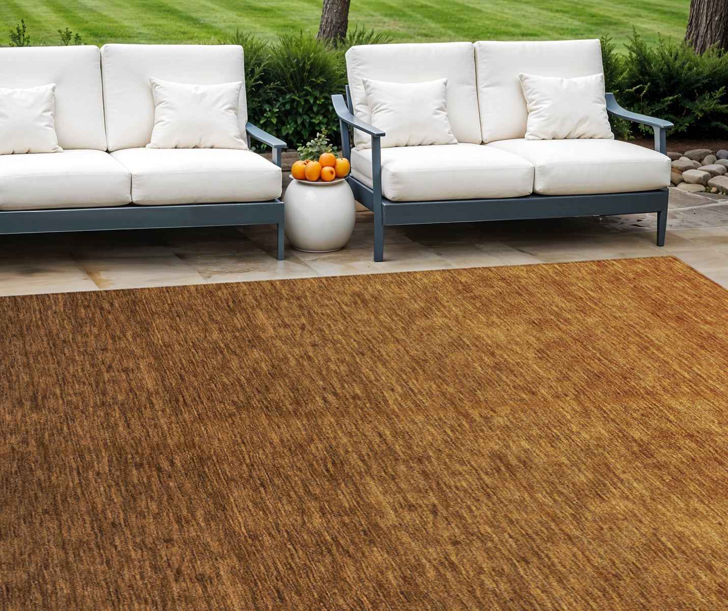 10' X 14' Chocolate And Brown Ombre Washable Indoor Outdoor Area Rug