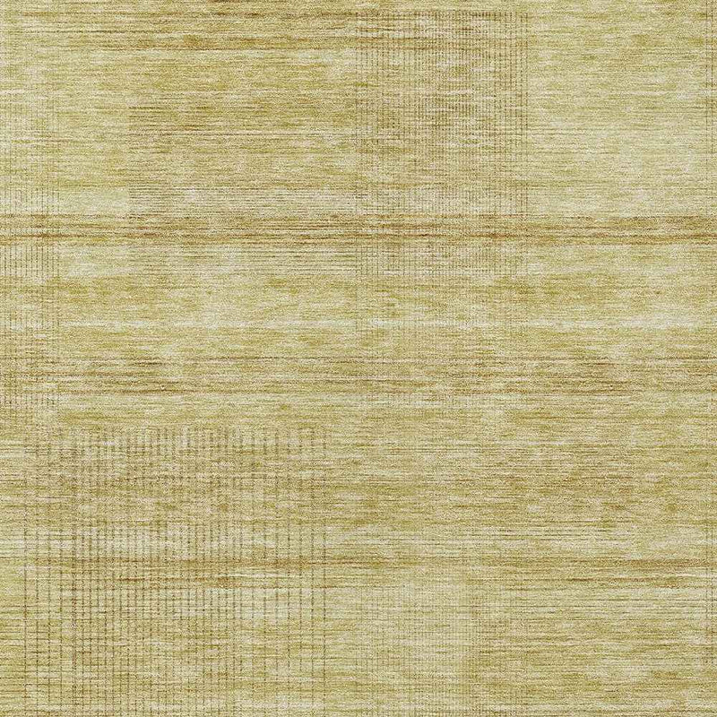 10' X 14' Gold Wheat And Beige Striped Washable Indoor Outdoor Area Rug