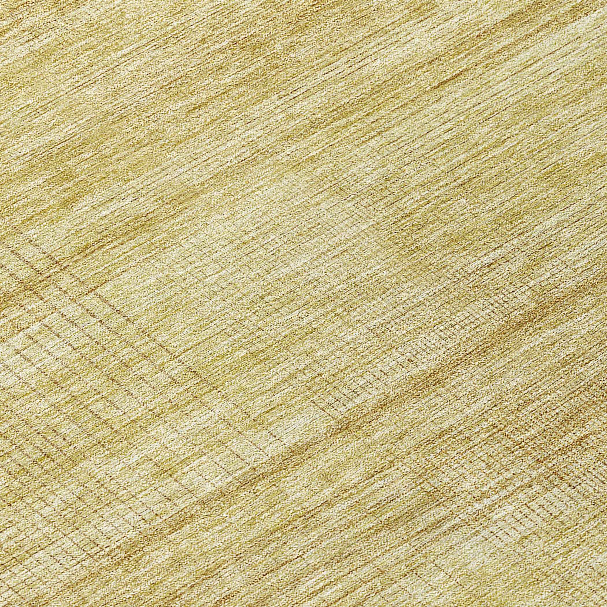 8' Gold Wheat And Beige Round Striped Washable Indoor Outdoor Area Rug