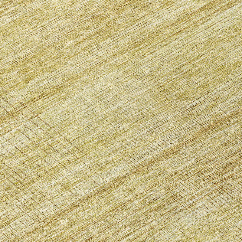 8' Gold Wheat And Beige Round Striped Washable Indoor Outdoor Area Rug