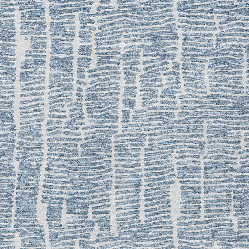 8' X 10' Blue And Ivory Abstract Washable Indoor Outdoor Area Rug