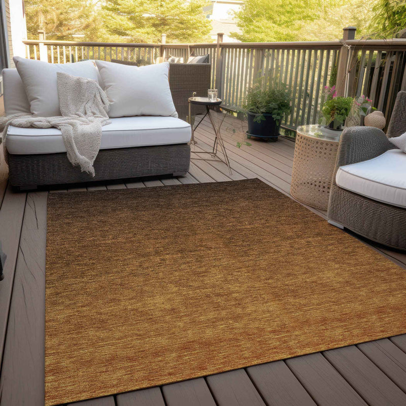 9' X 12' Chocolate And Brown Ombre Washable Indoor Outdoor Area Rug