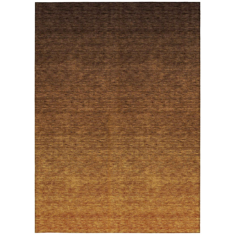 9' X 12' Chocolate And Brown Ombre Washable Indoor Outdoor Area Rug