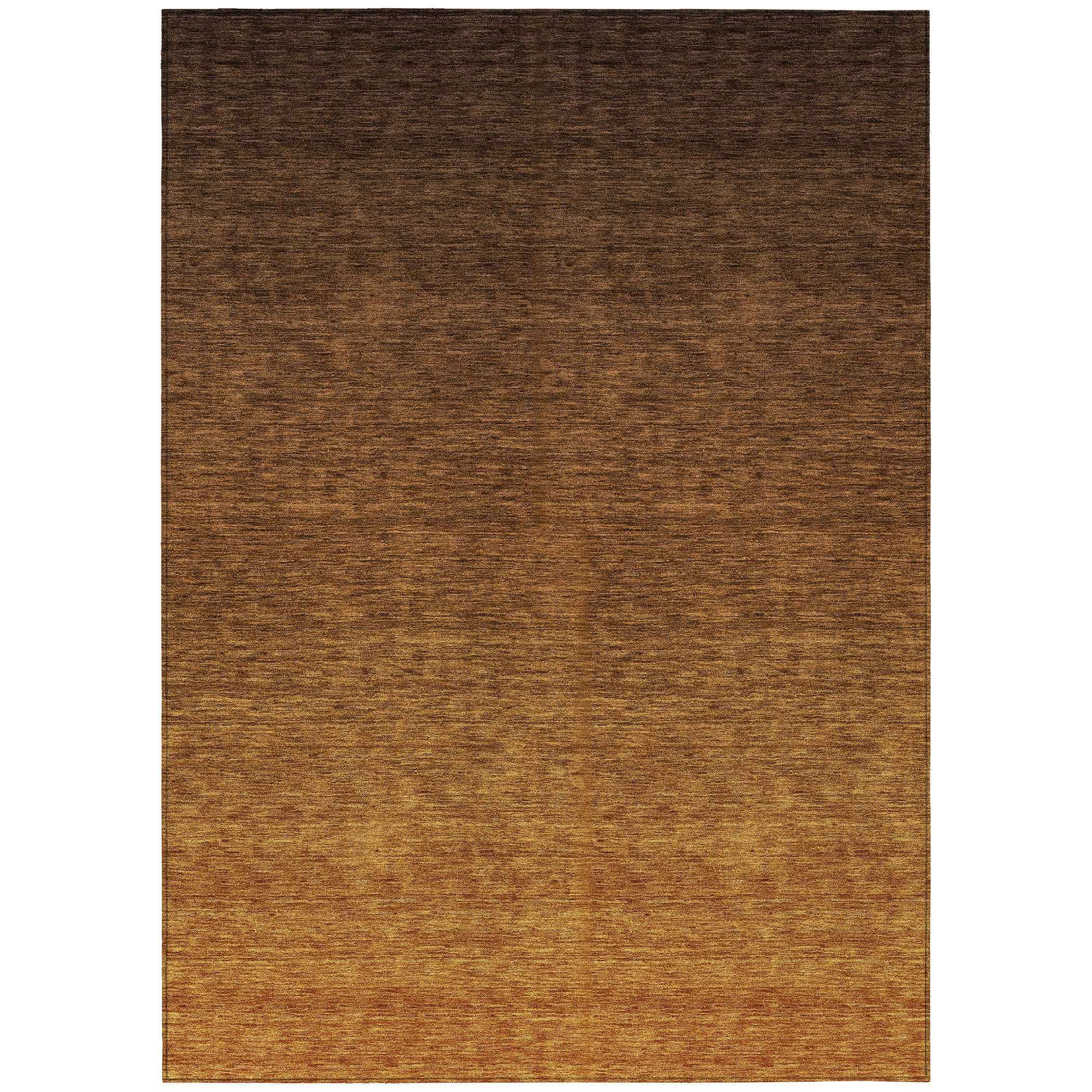 9' X 12' Chocolate And Brown Ombre Washable Indoor Outdoor Area Rug