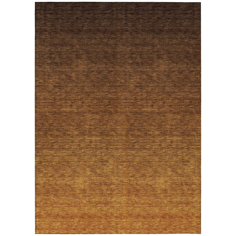 9' X 12' Chocolate And Brown Ombre Washable Indoor Outdoor Area Rug